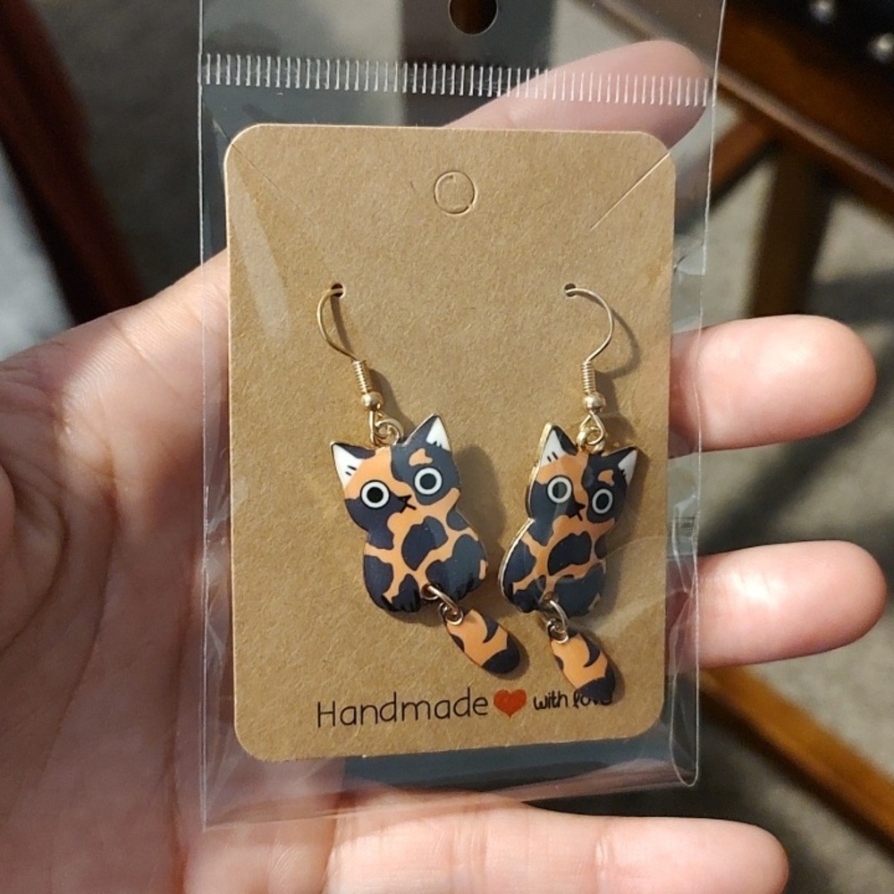 Cat Dangle Earrings